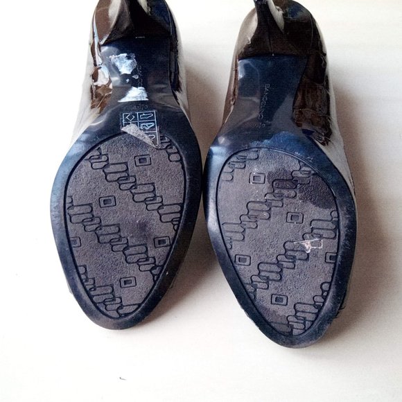 Brown Patent Open Toe Leather Pumps Size 6.5 - Picture 4 of 8